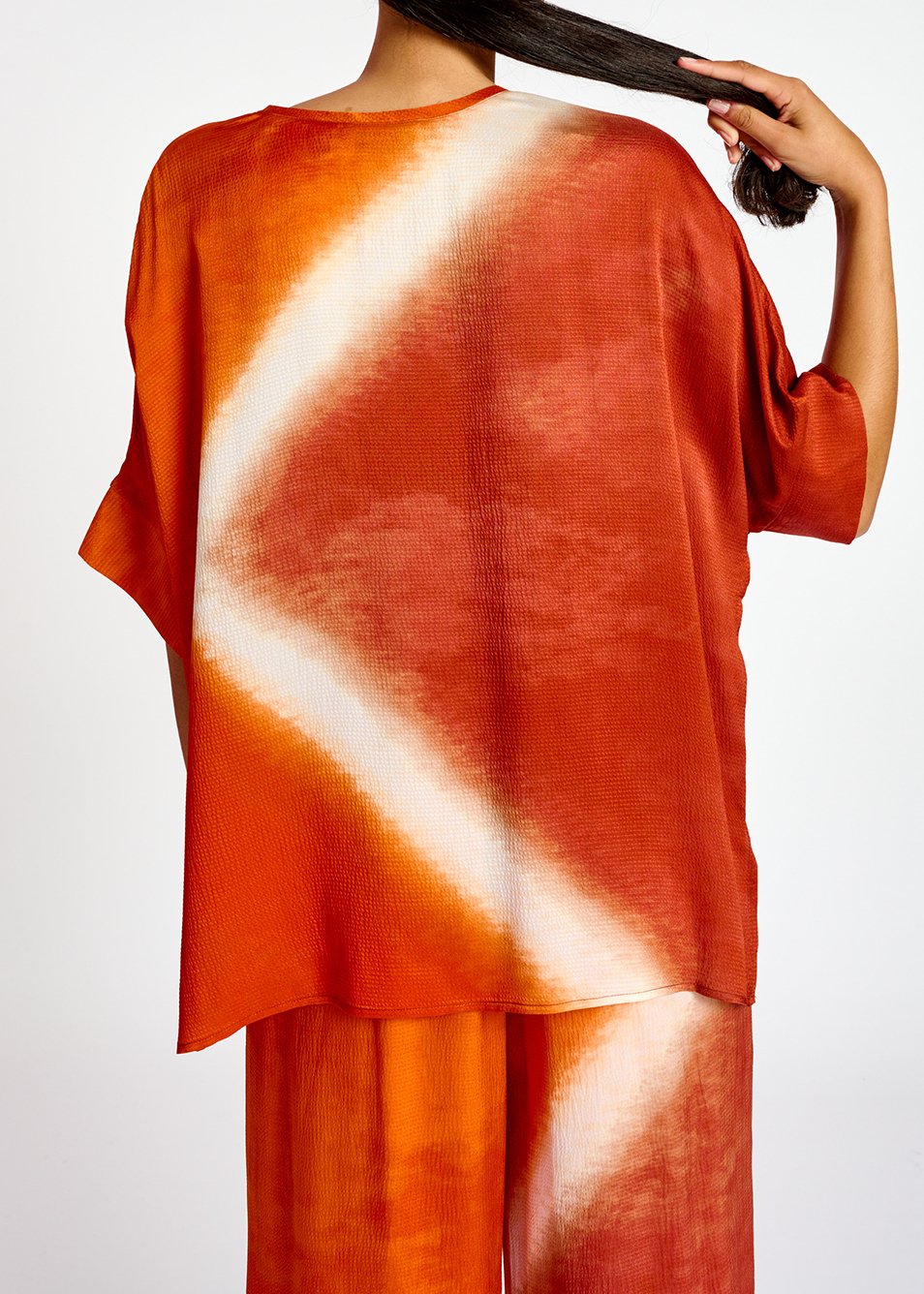 Top carré au tie-dye orange RE—SSENTIEL seconde main photo 4