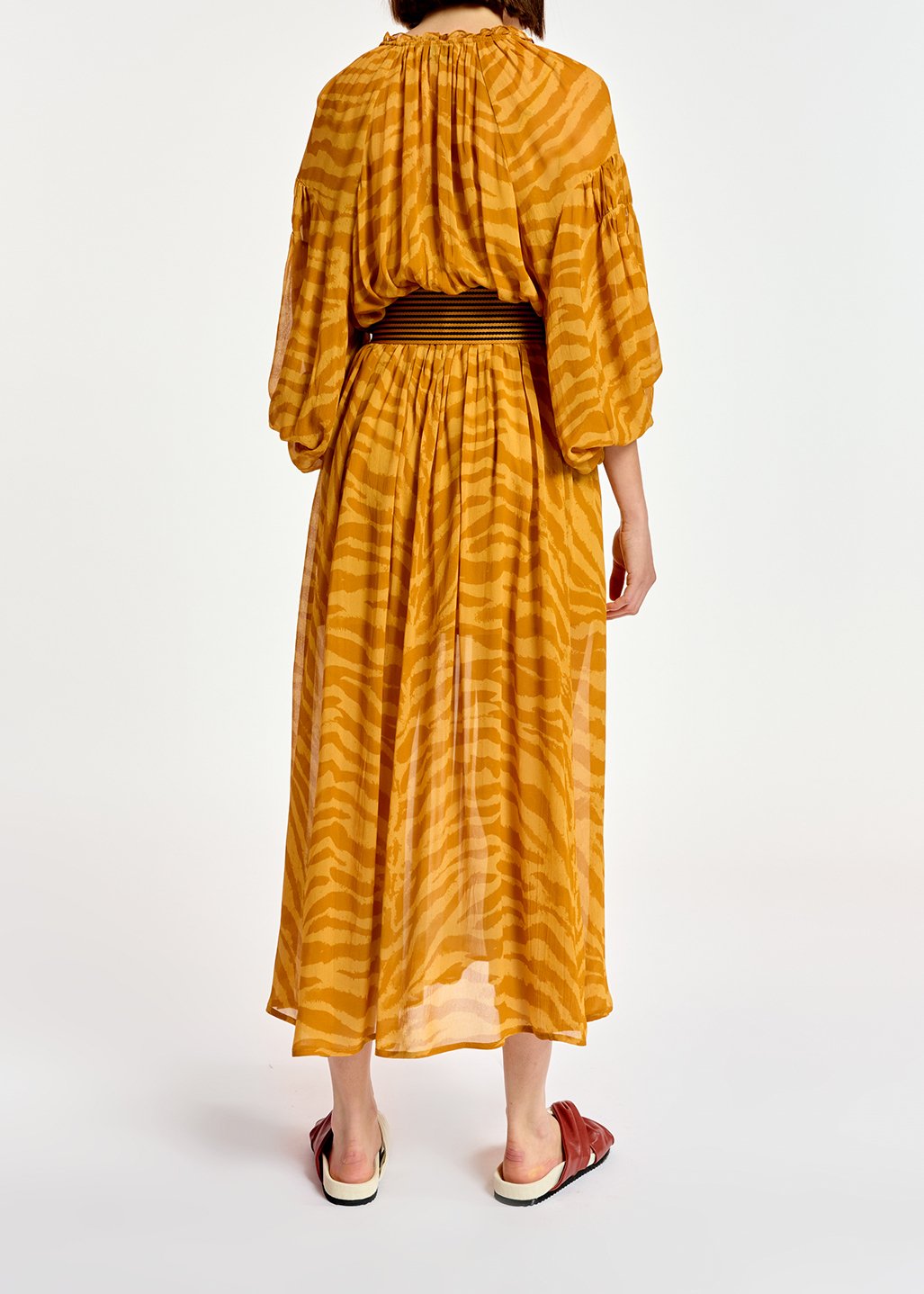 Maxi robe à  imprimé zèbre ocre RE—SSENTIEL seconde main photo 7