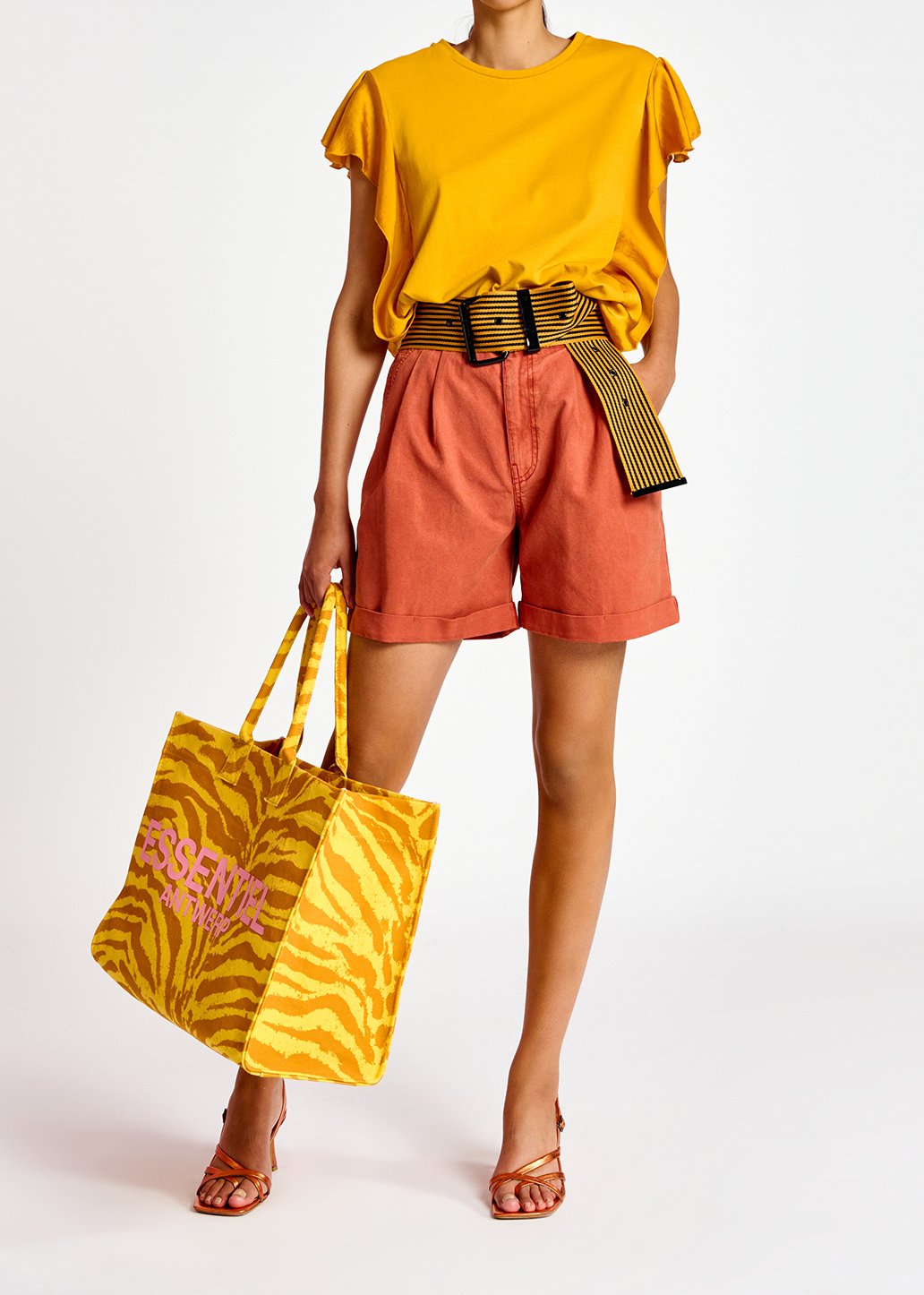 Lila katoen-jersey T-shirt met satijnen mouwen RE—SSENTIEL tweedehands photo 4