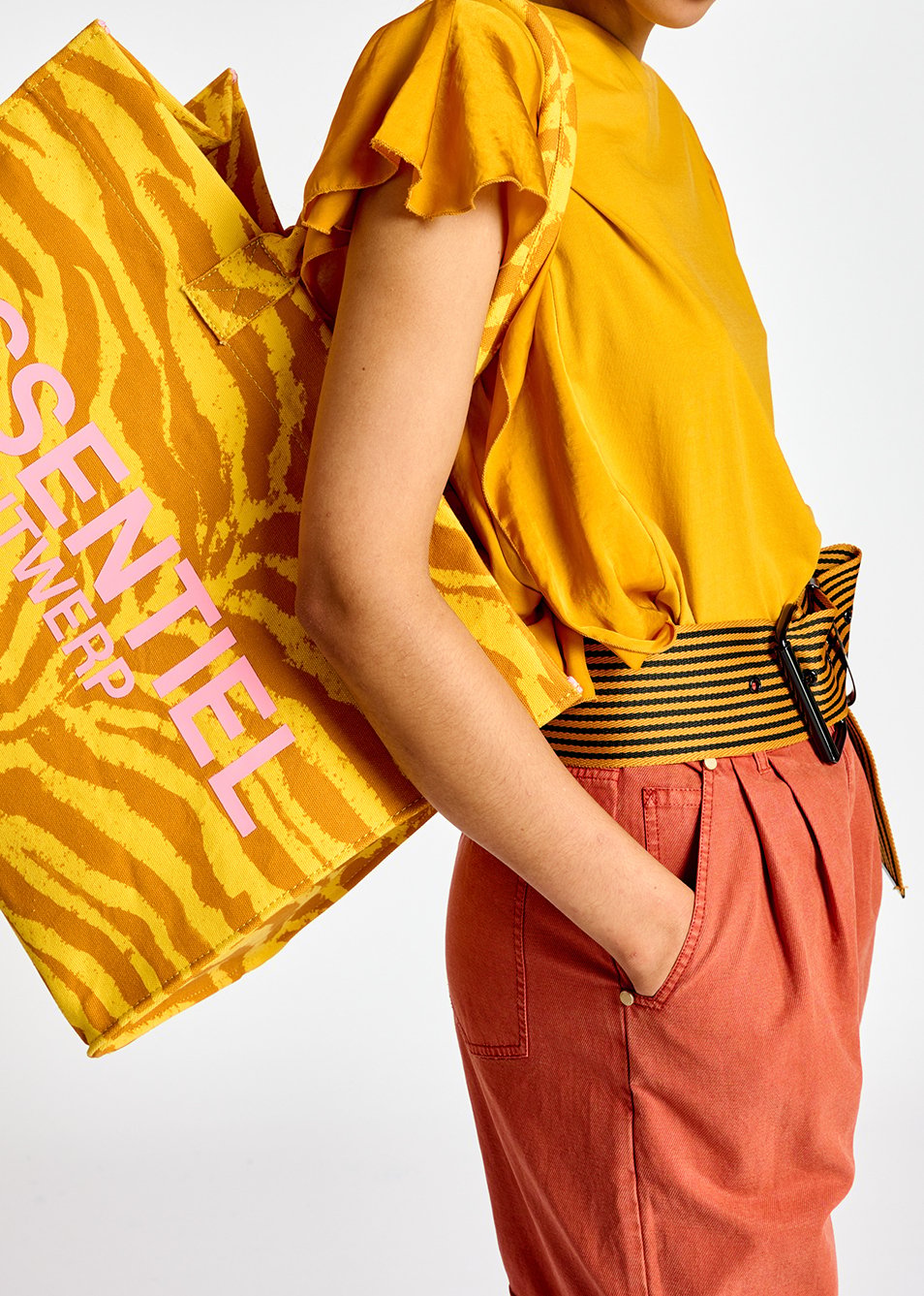 Lila katoen-jersey T-shirt met satijnen mouwen RE—SSENTIEL tweedehands photo 6