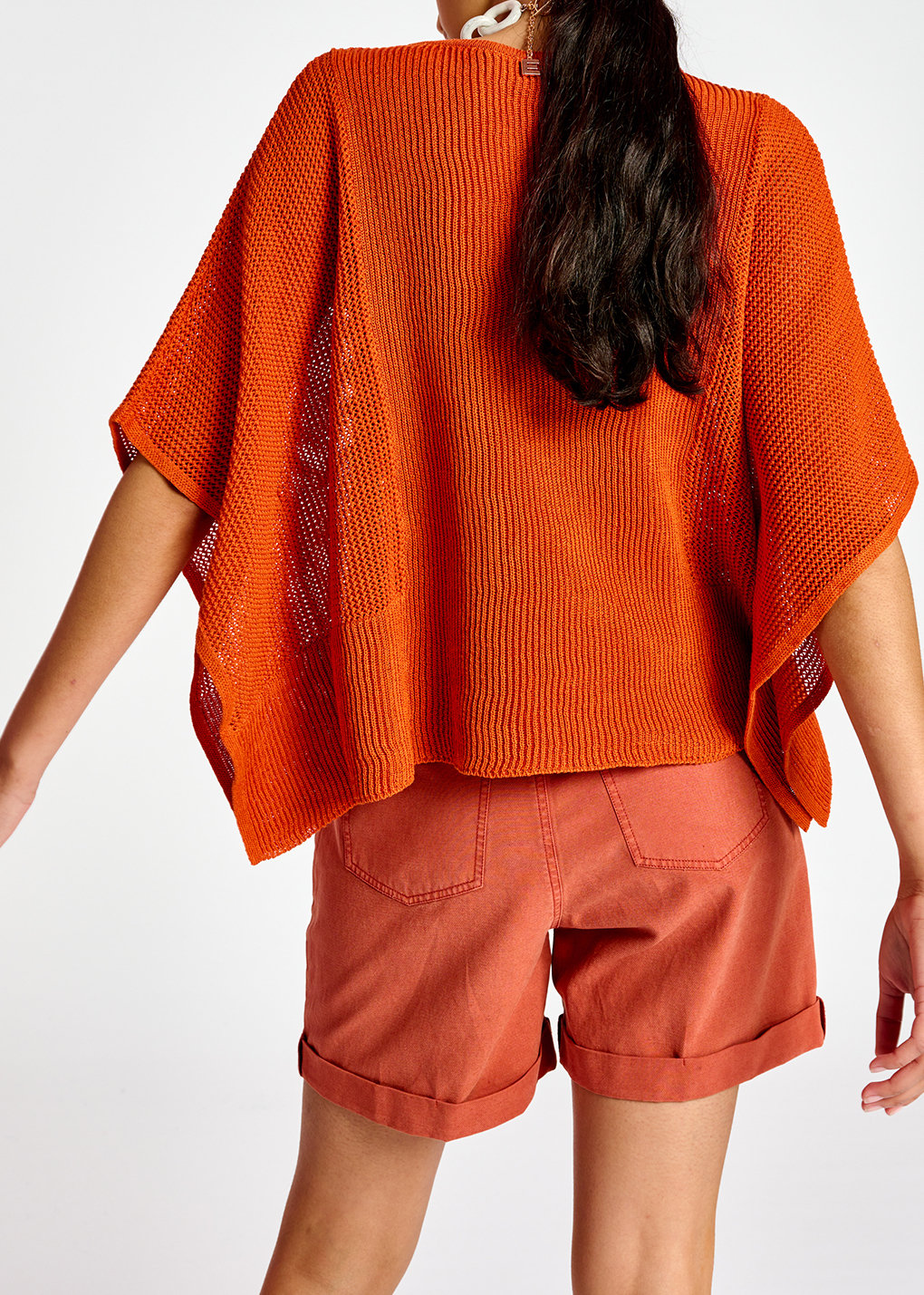 Oranje gebreide top met wijde snit RE—SSENTIEL tweedehands photo 4