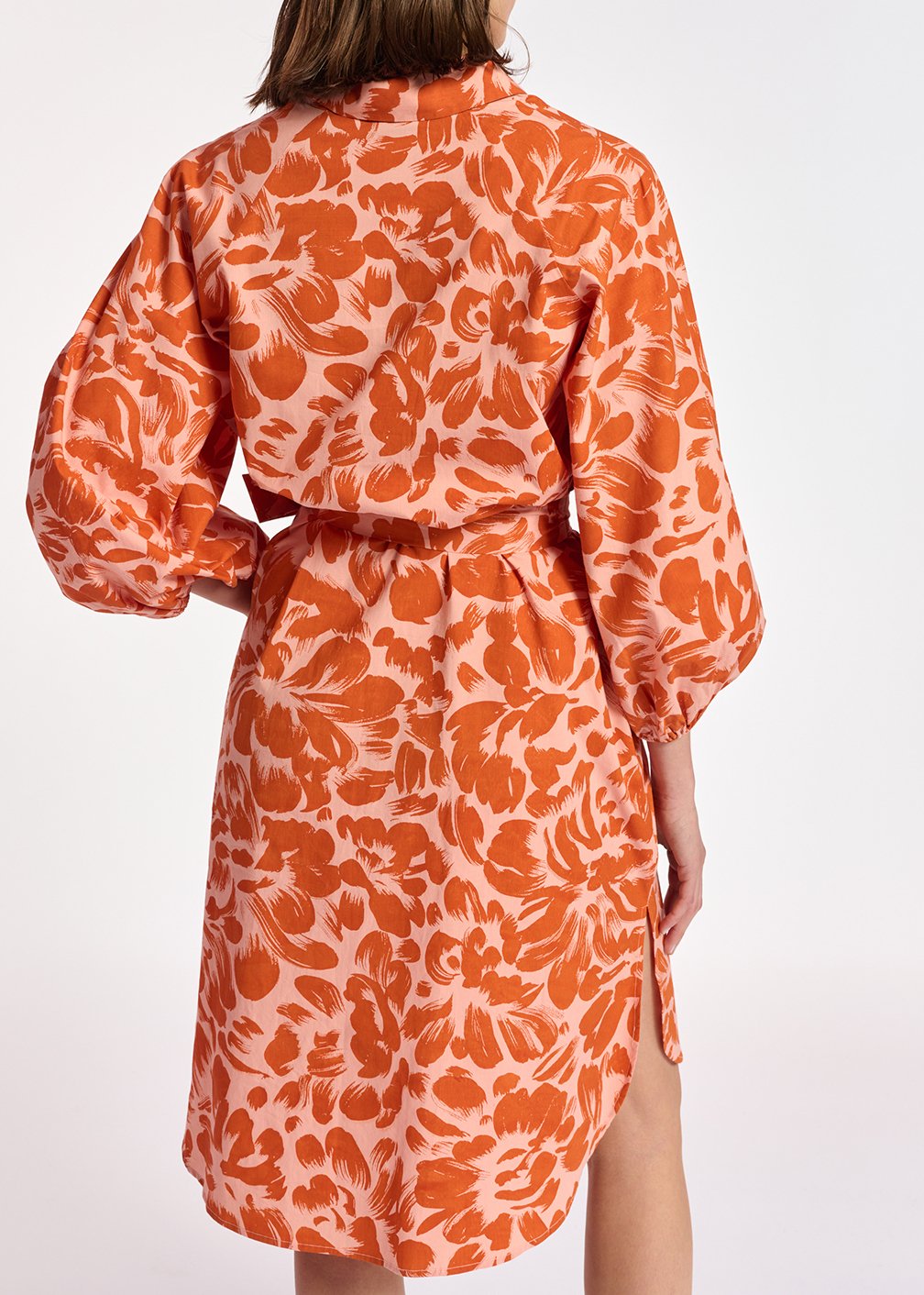 Mini-jurk met lichtroze en oranje bloemenprint RE—SSENTIEL tweedehands photo 6