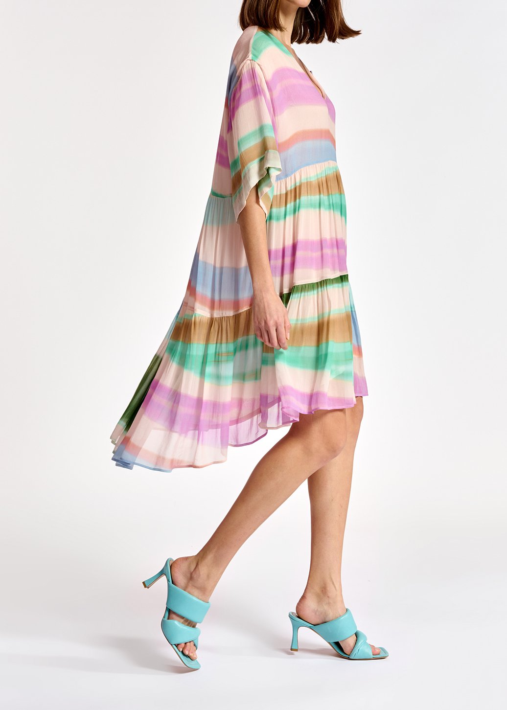 Mini robe multicolore à  volants RE—SSENTIEL seconde main photo 6