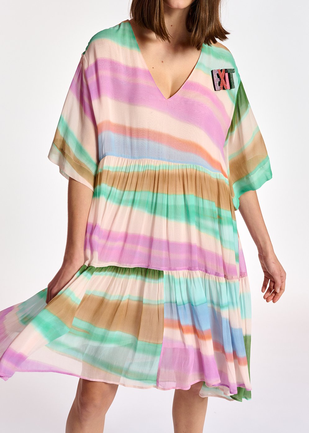 Mini robe multicolore à  volants RE—SSENTIEL seconde main photo 7