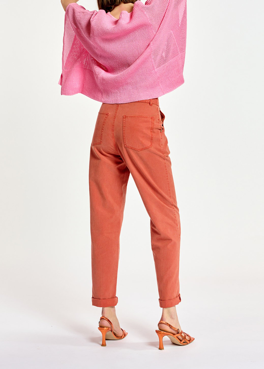 Donkeroranje jeans hoge taille RE—SSENTIEL tweedehands photo 5