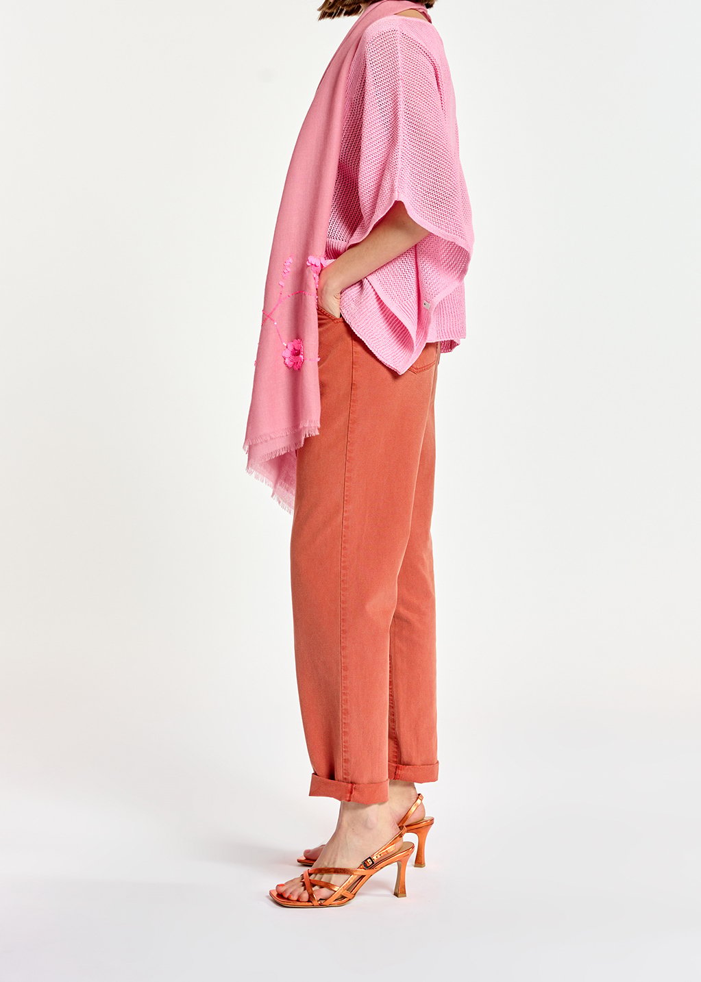 Donkeroranje jeans hoge taille RE—SSENTIEL tweedehands photo 8