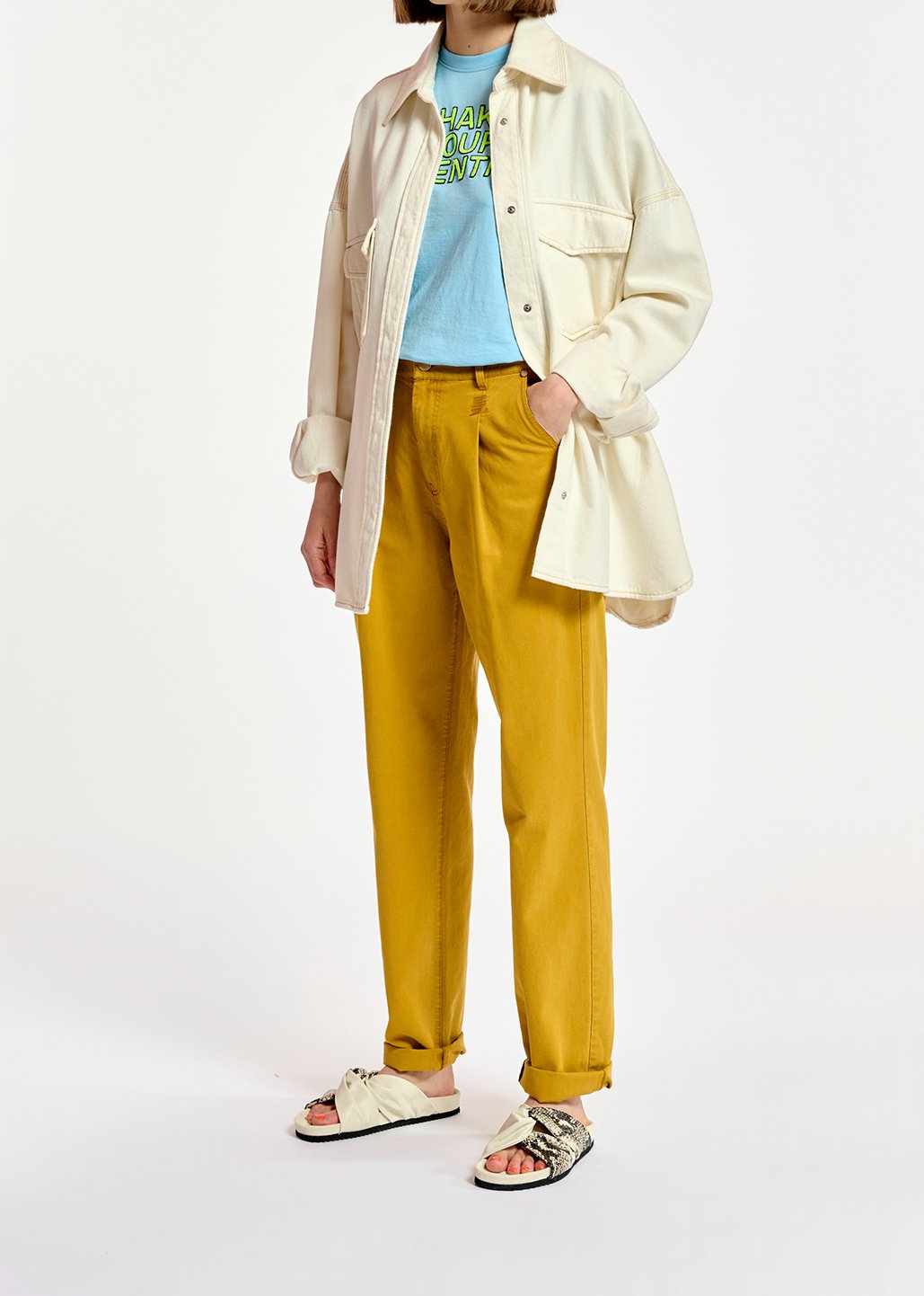 Gele jeans met hoge taille RE—SSENTIEL tweedehands photo 4