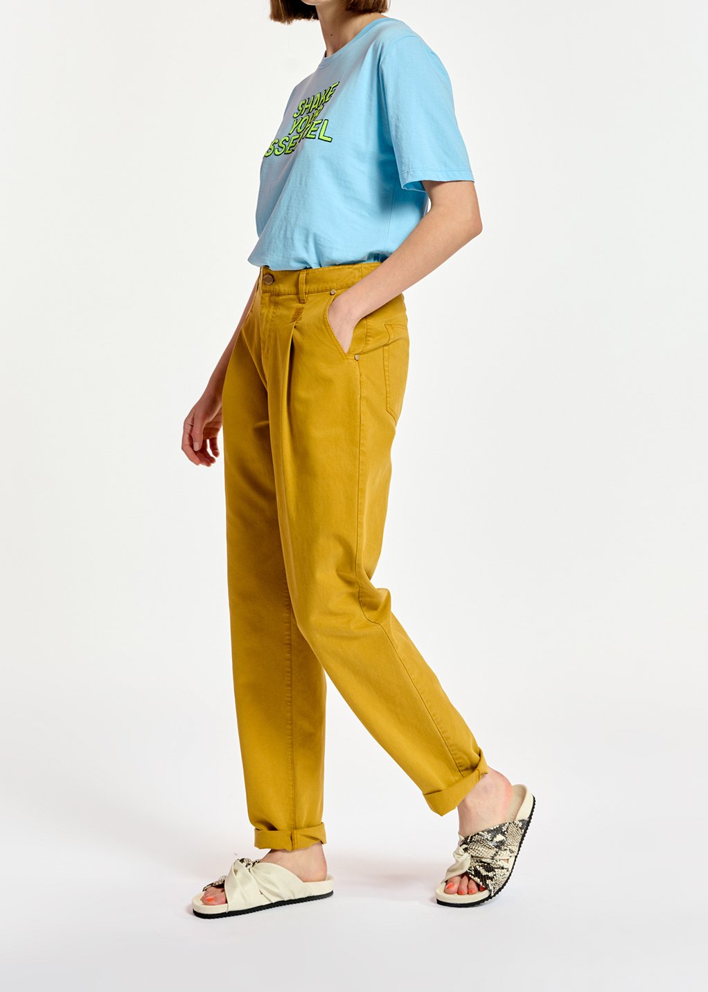 Gele jeans met hoge taille RE—SSENTIEL tweedehands photo 5