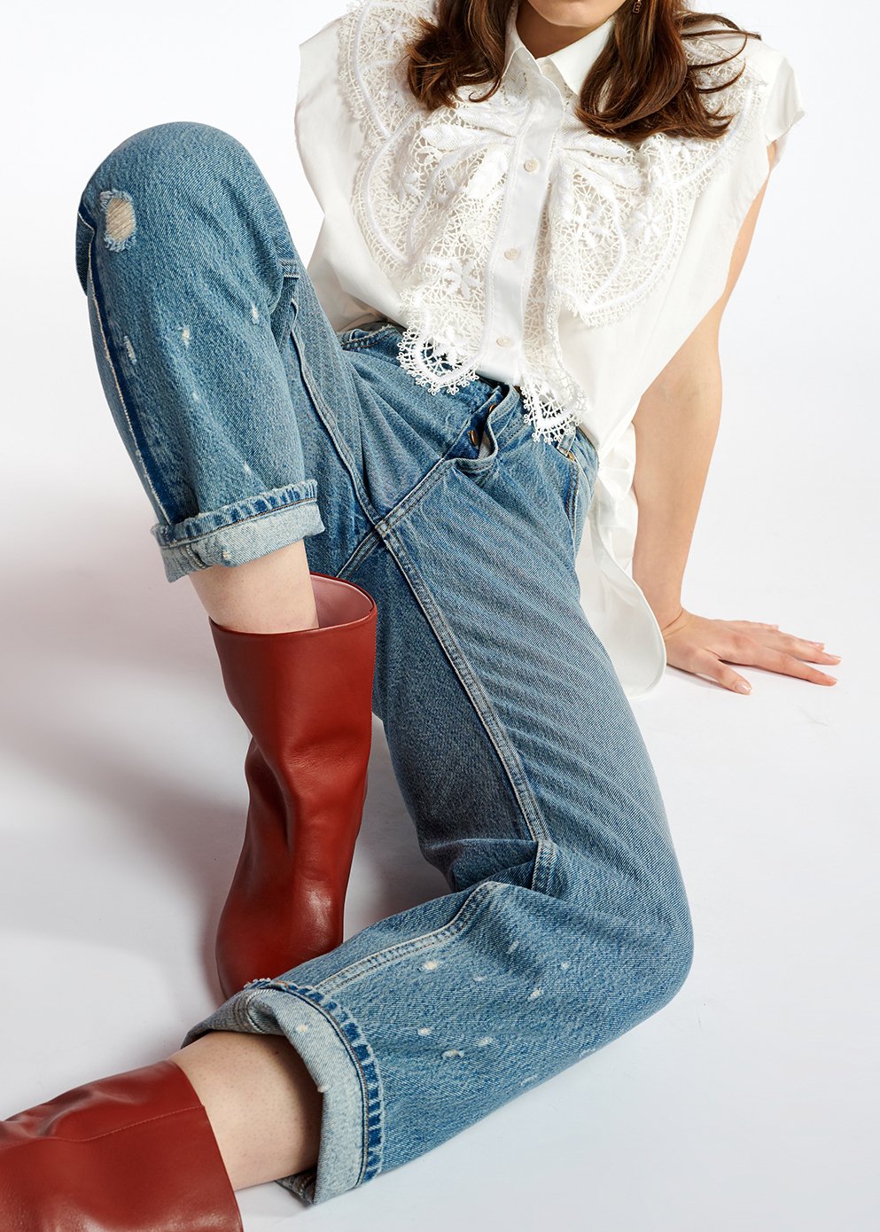Blauwe jeans met rechte pijpen RE—SSENTIEL tweedehands photo 3