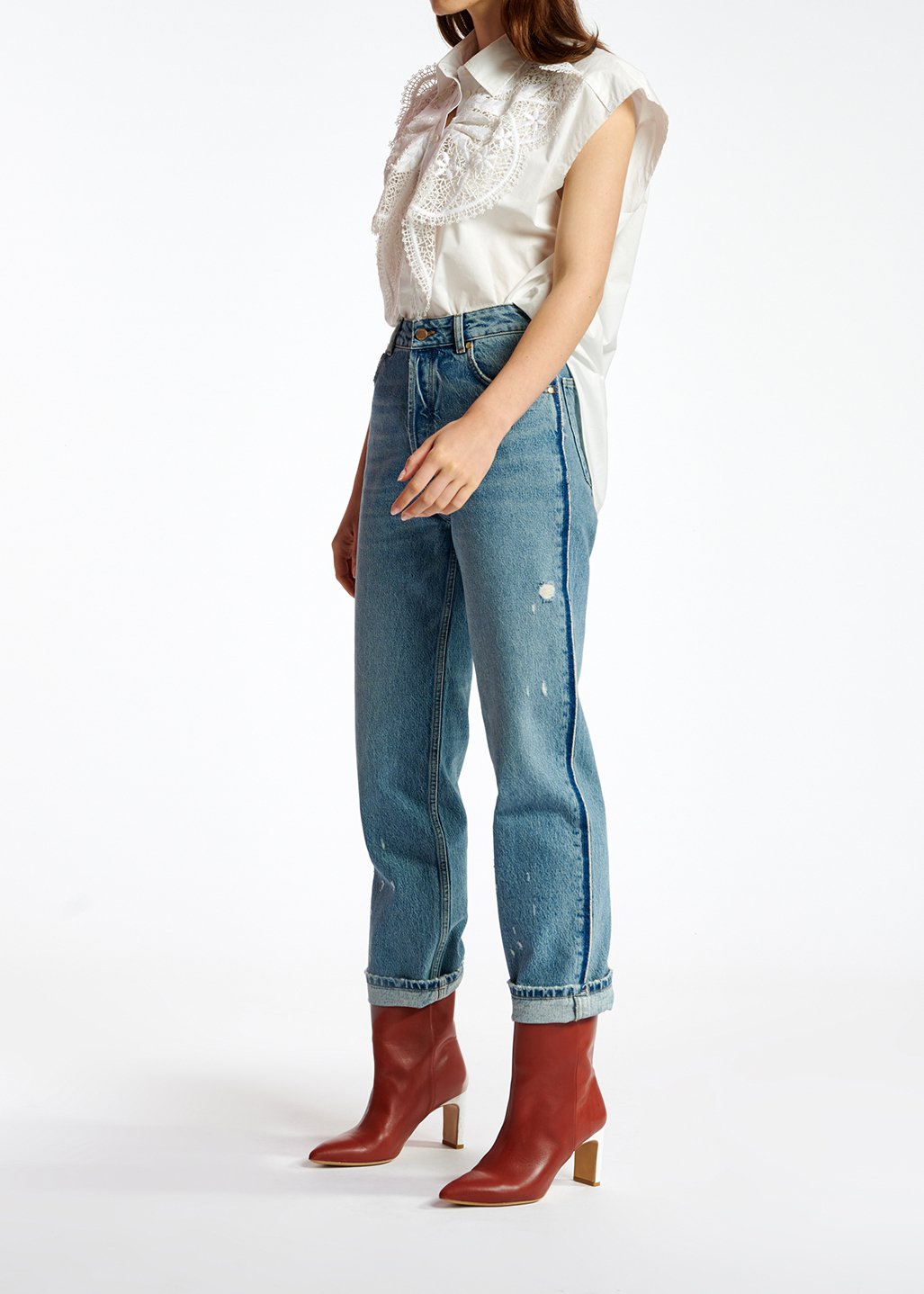 Blauwe jeans met rechte pijpen RE—SSENTIEL tweedehands photo 5