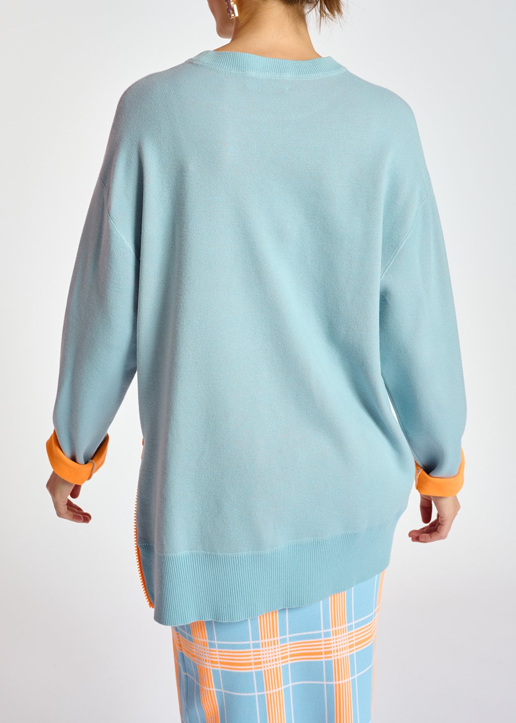 Light blue sweater with boxy cut RE—SSENTIEL second-hand photo 4