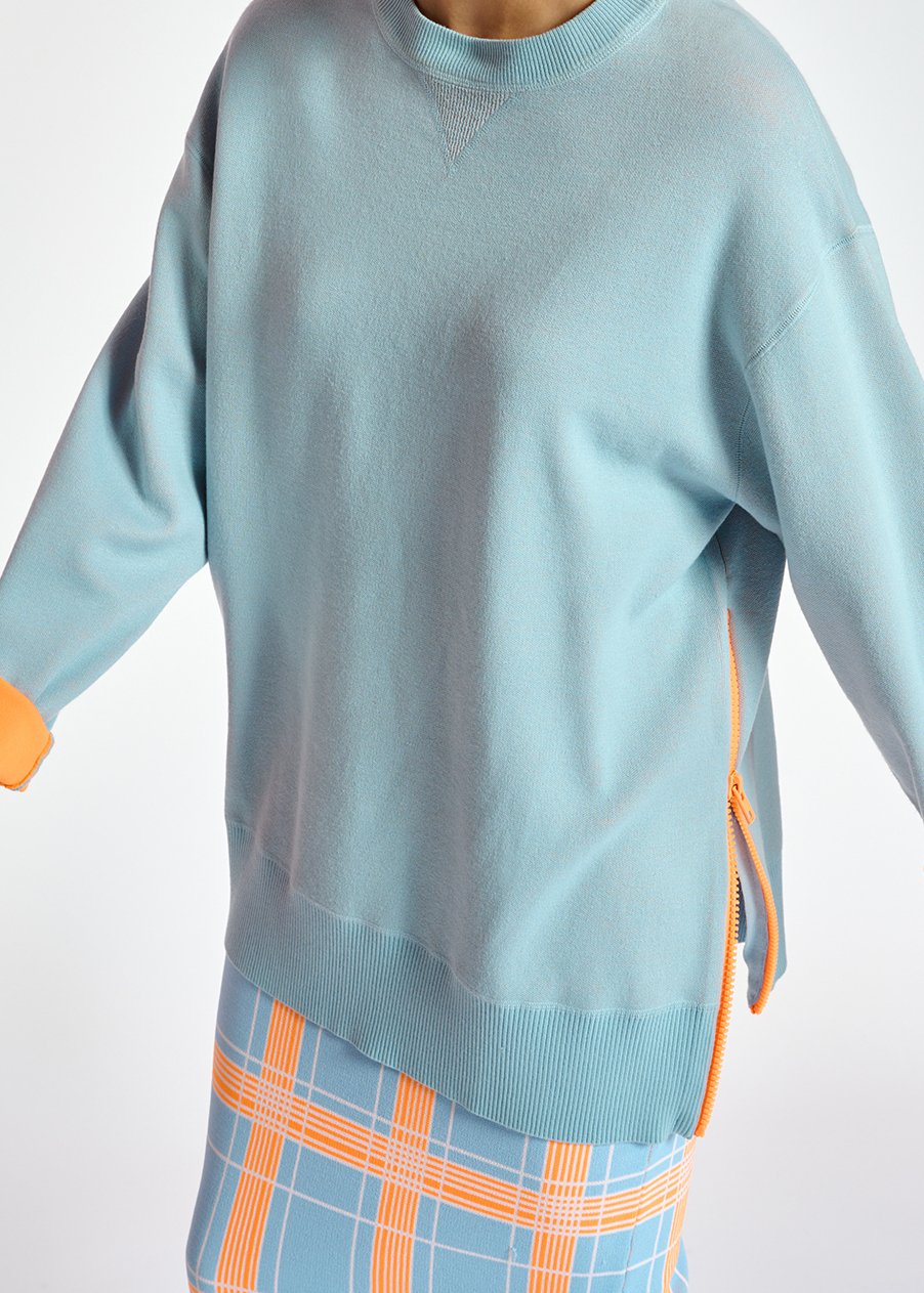 Light blue sweater with boxy cut RE—SSENTIEL second-hand photo 6