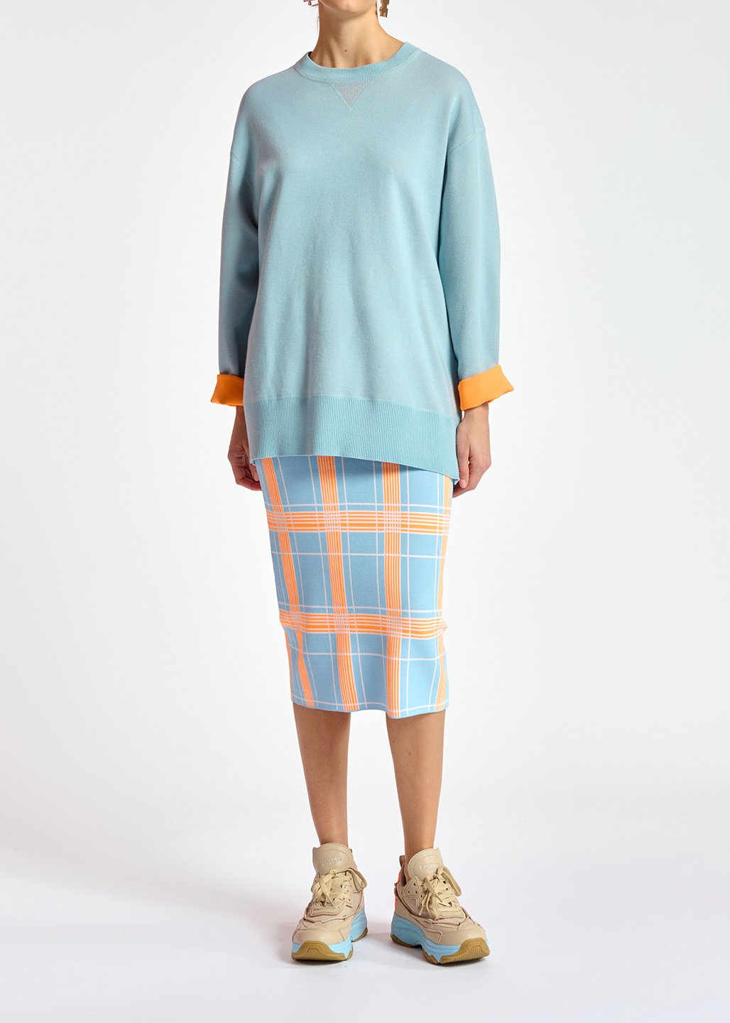 Light blue sweater with boxy cut RE—SSENTIEL second-hand photo 7