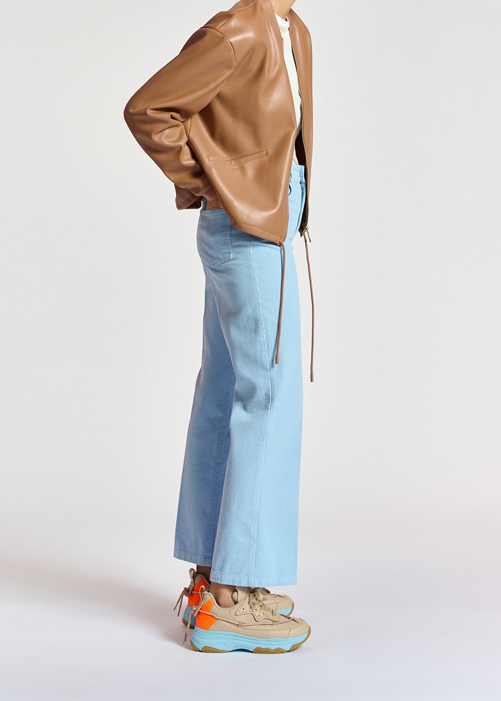 Blouson aviateur en faux cuir brun RE—SSENTIEL seconde main photo 6