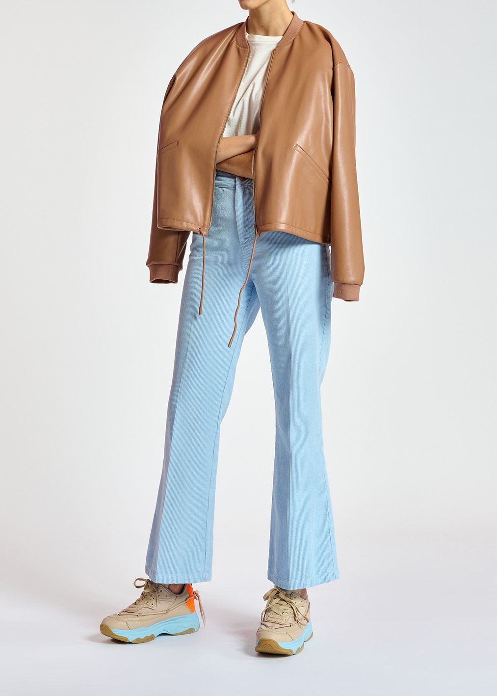 Blouson aviateur en faux cuir brun RE—SSENTIEL seconde main photo 8