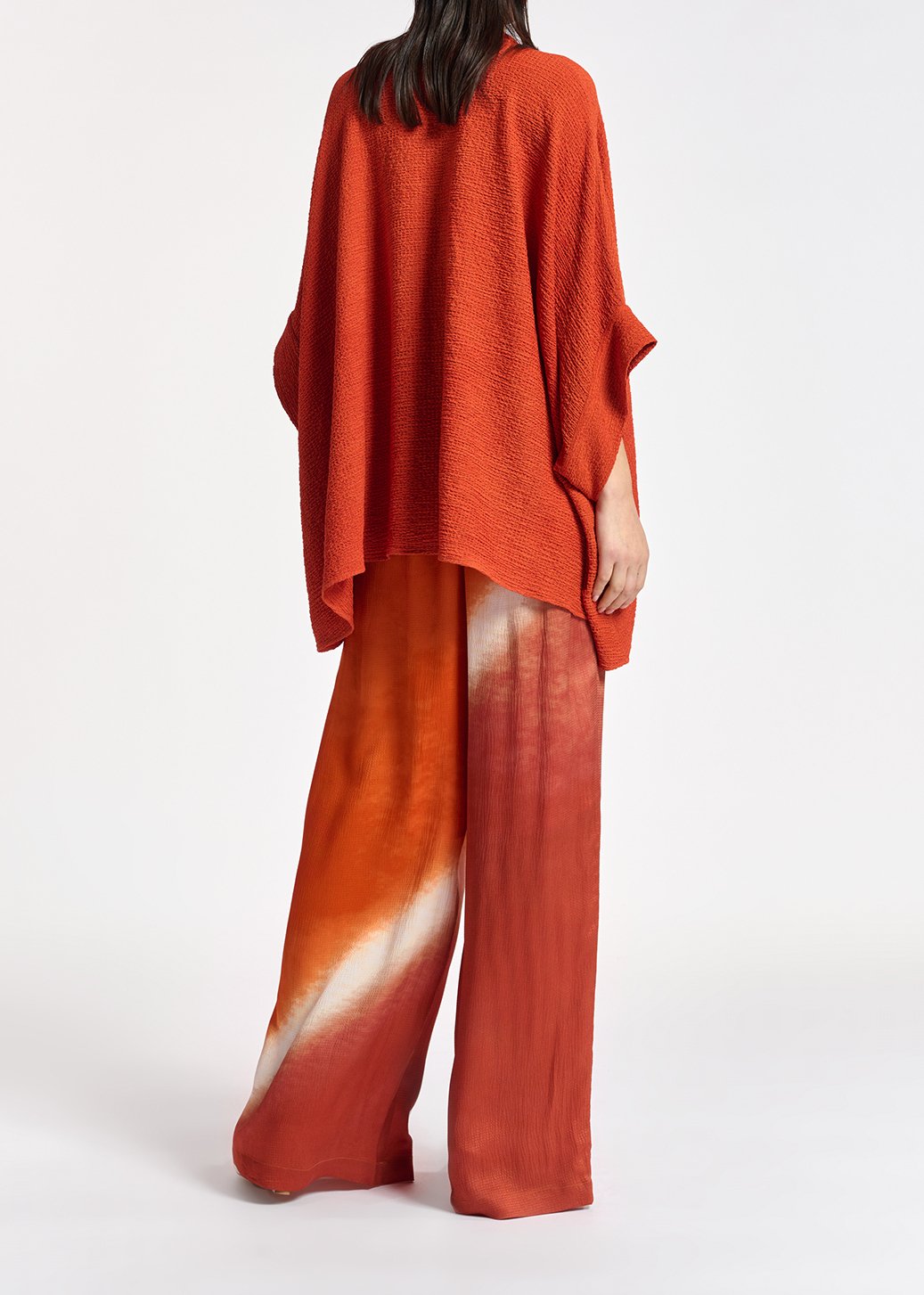Chemise carrée en cloqué orange RE—SSENTIEL seconde main photo 6