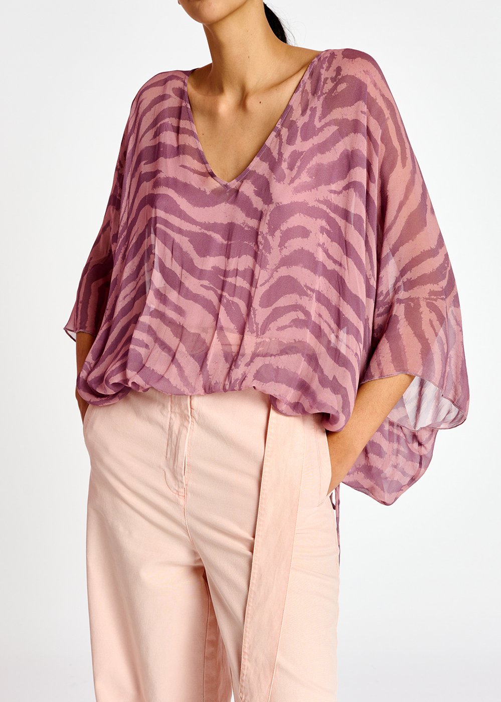 Lila wijde top met zebraprint RE—SSENTIEL tweedehands photo 3
