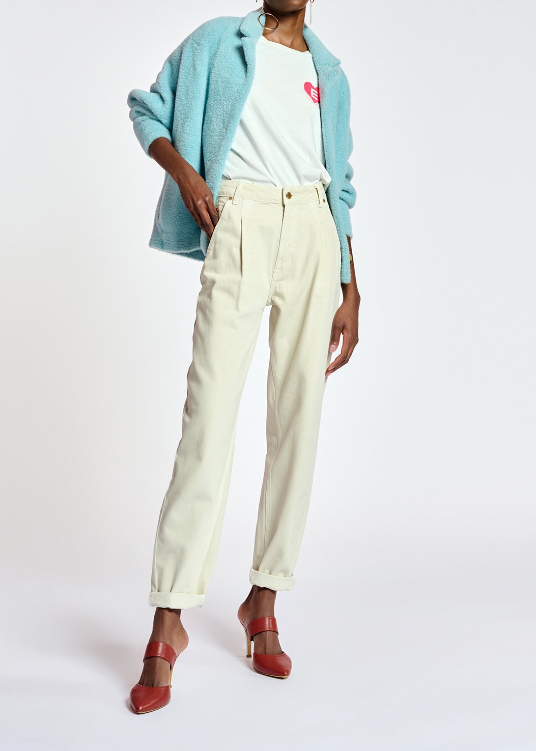 Gebroken witte boyfriend jeans RE—SSENTIEL tweedehands photo 3