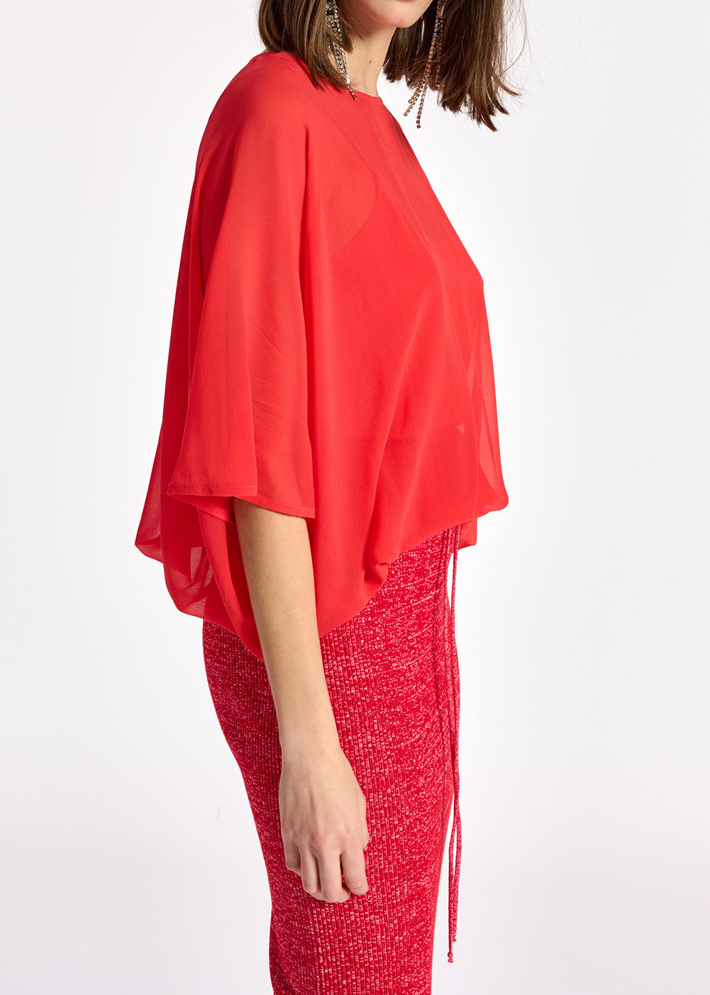 Top translucide rouge RE—SSENTIEL seconde main photo 6