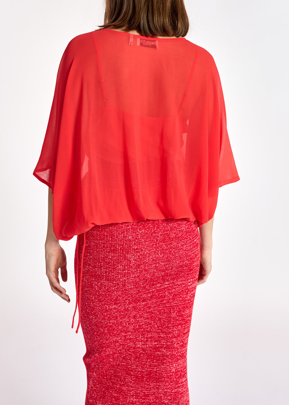 Top translucide rouge RE—SSENTIEL seconde main photo 7