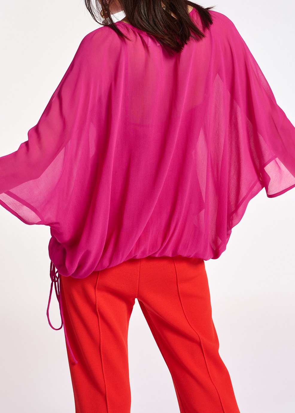 Pink voluminous sheer top RE—SSENTIEL second-hand photo 4