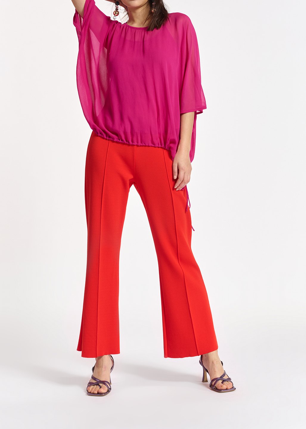 Pink voluminous sheer top RE—SSENTIEL second-hand photo 5