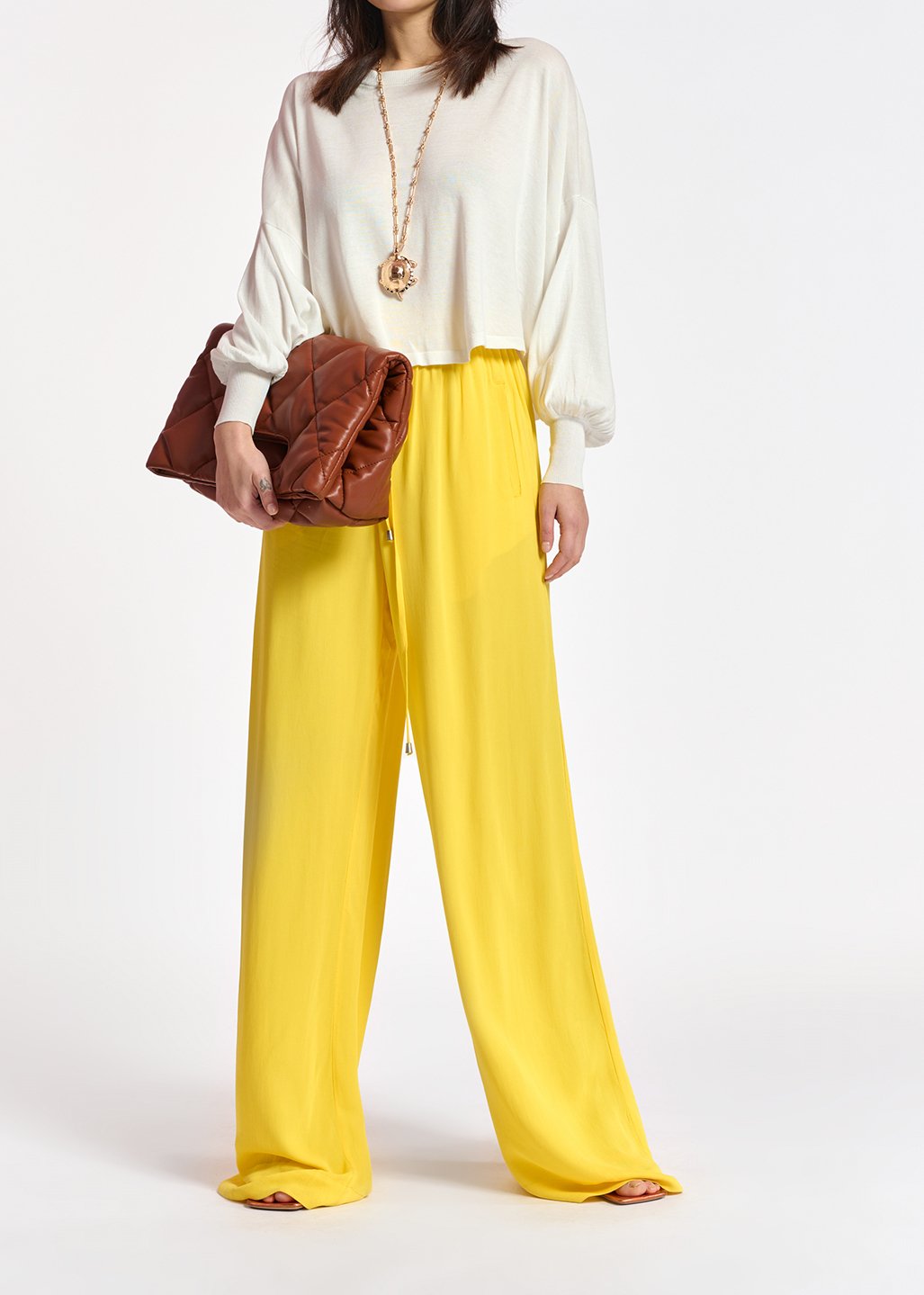 Off-white cotton-blend sweater with cape effect RE—SSENTIEL second-hand photo 5