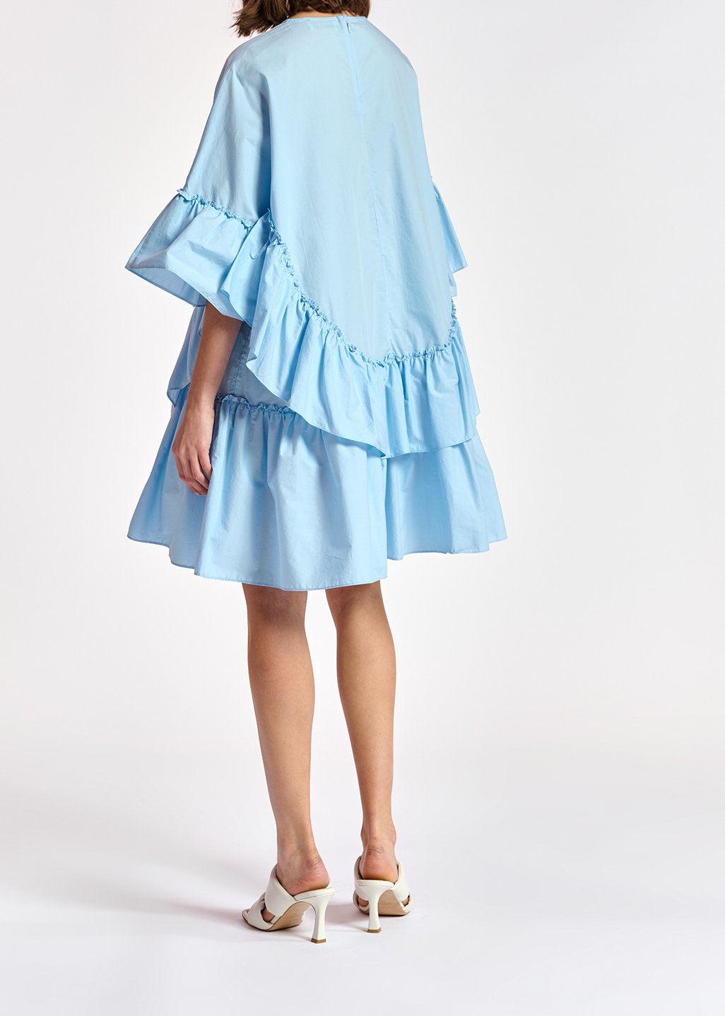 Light blue ruffled cotton dress RE—SSENTIEL second-hand photo 7