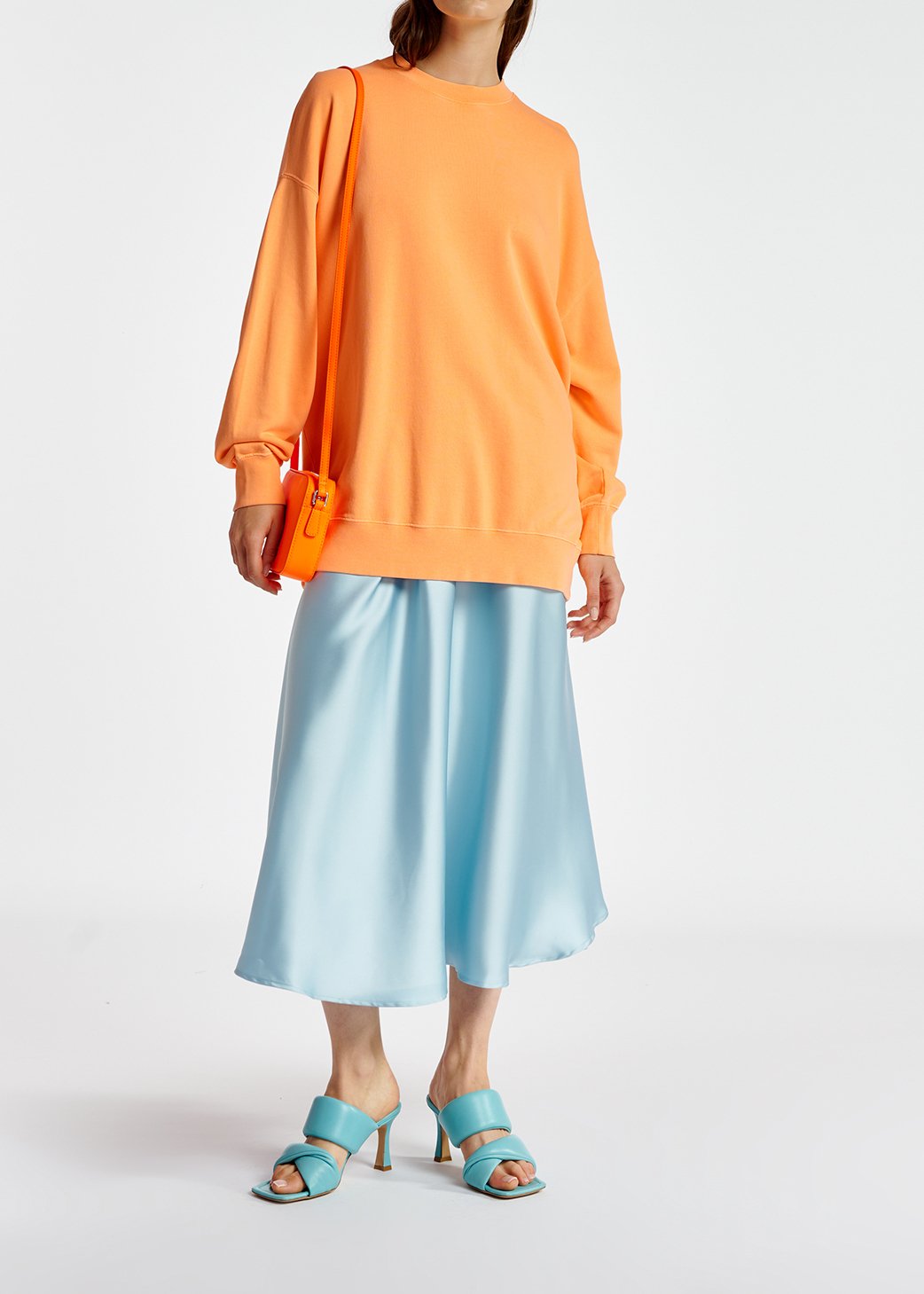 Sweatshirt oversize orange fluo RE—SSENTIEL seconde main photo 6
