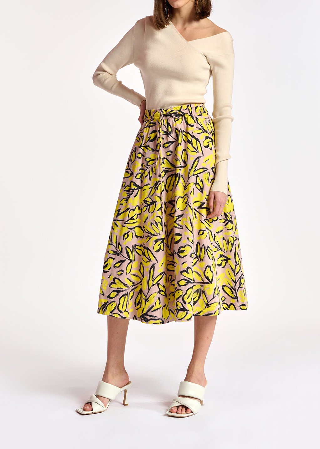 Beige midirok met bloemenprint RE—SSENTIEL tweedehands photo 4