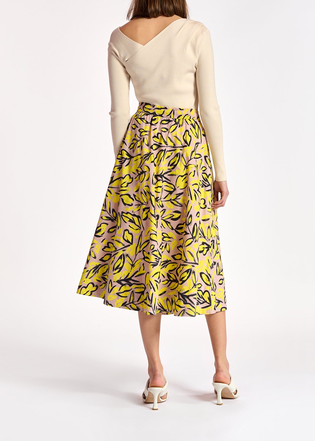 Beige midirok met bloemenprint RE—SSENTIEL tweedehands photo 5