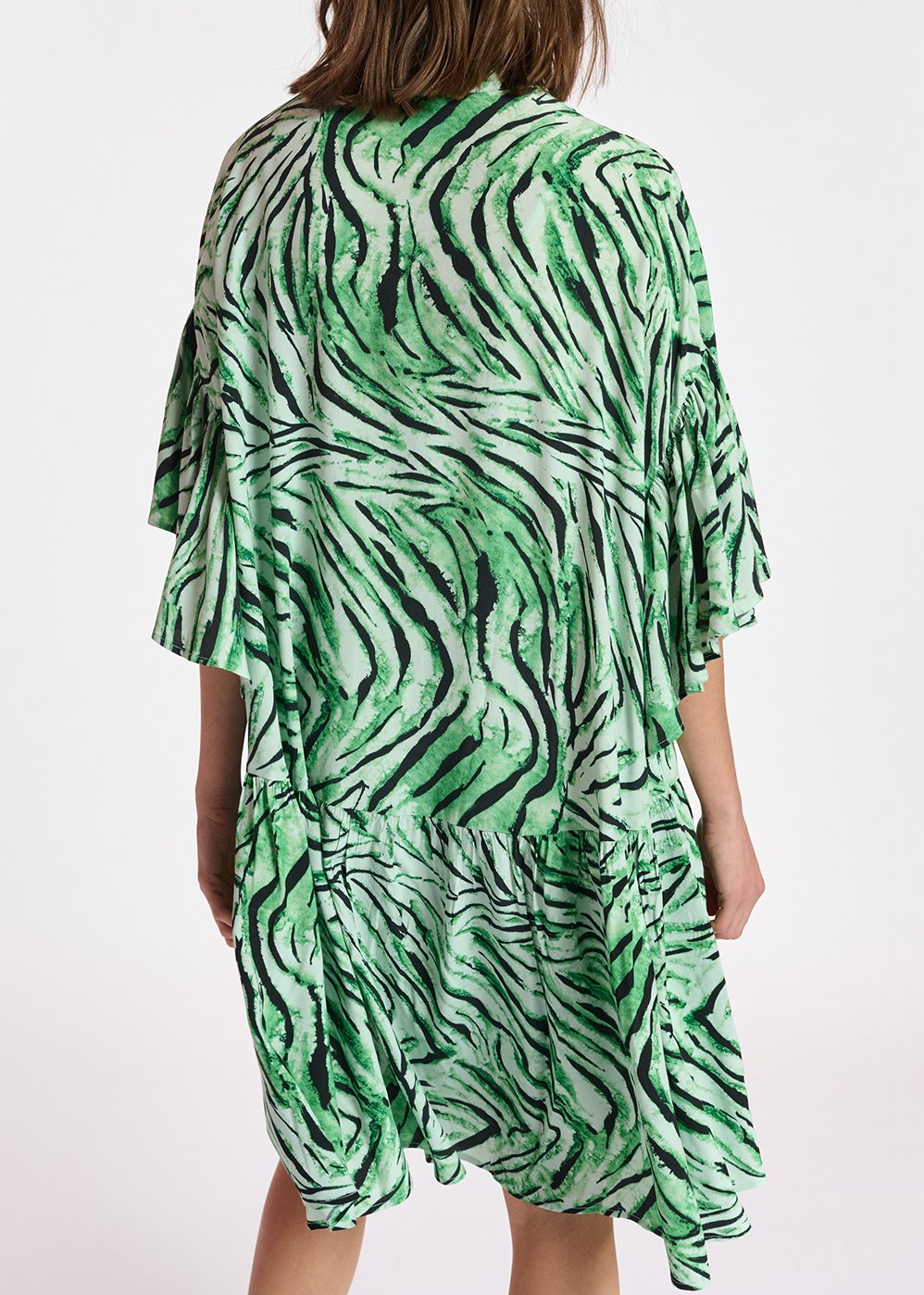 Mini robe vert menthe à  imprimé tigre RE—SSENTIEL seconde main photo 7