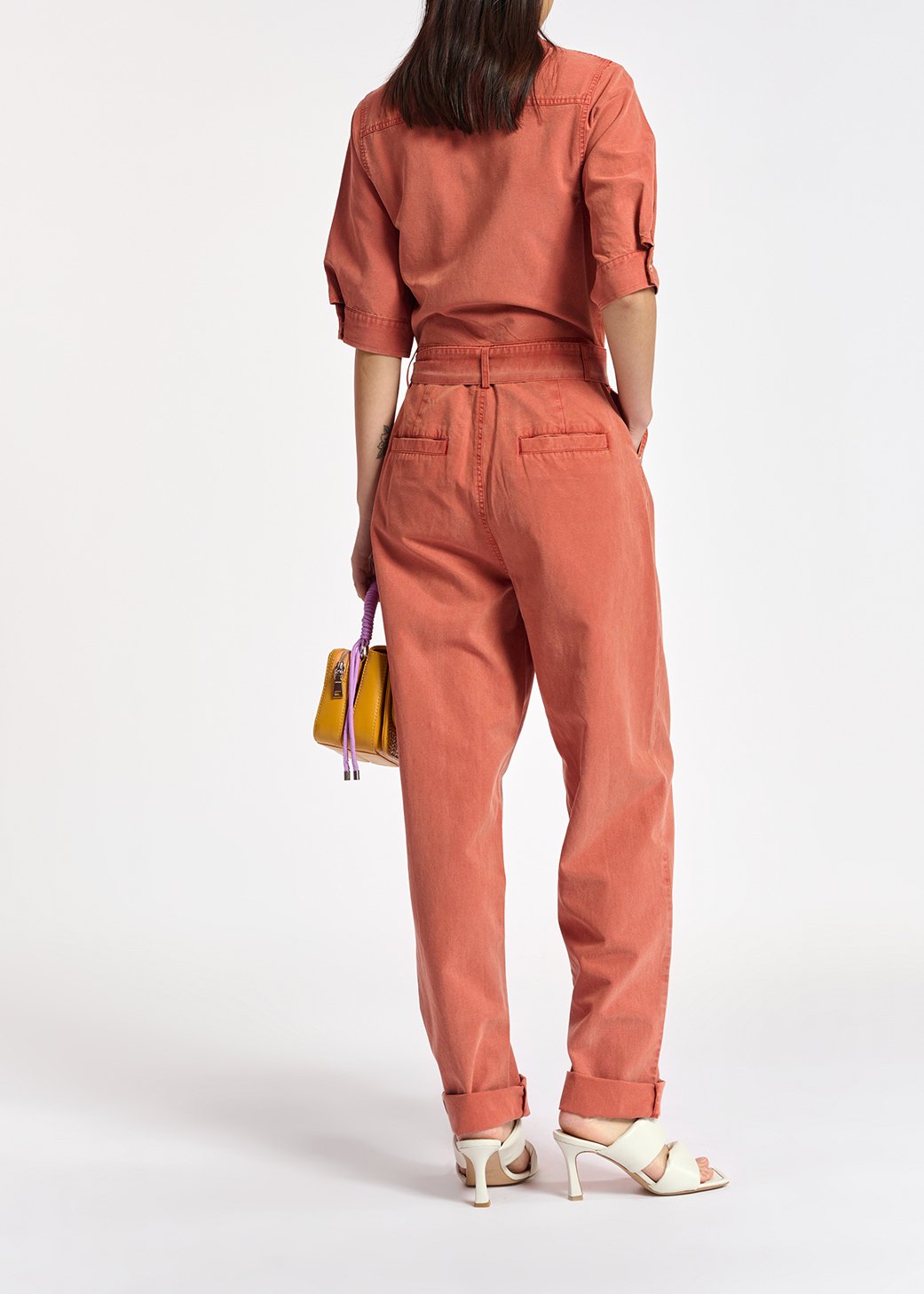 Donkeroranje jumpsuit van katoenmix RE—SSENTIEL tweedehands photo 6