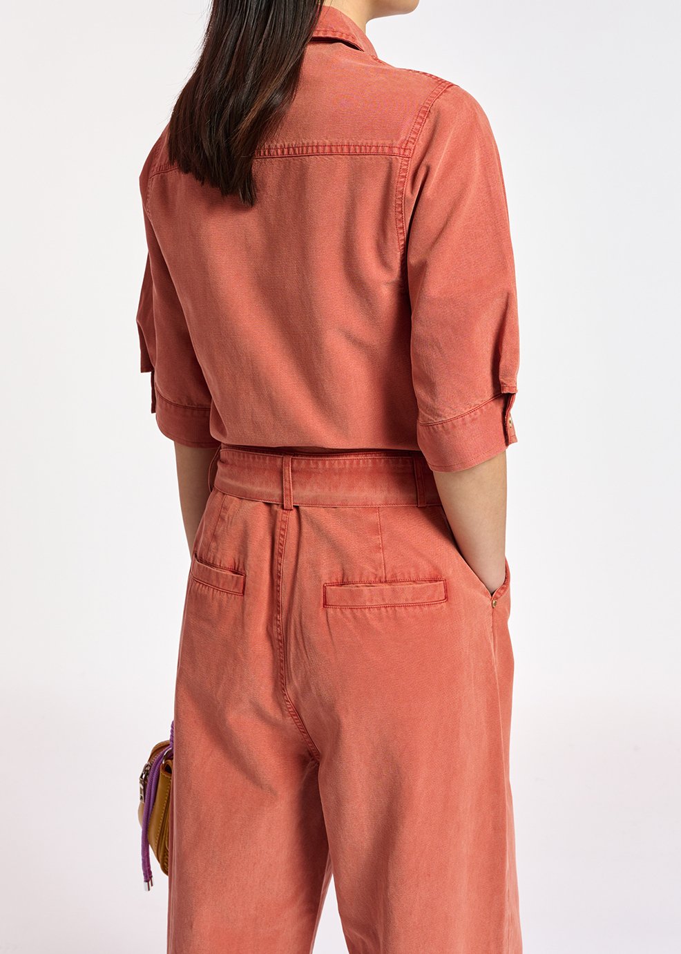Donkeroranje jumpsuit van katoenmix RE—SSENTIEL tweedehands photo 7