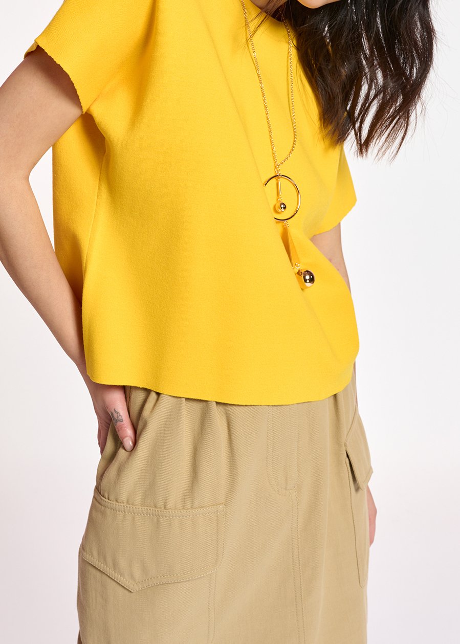 Top en tricot jaune RE—SSENTIEL seconde main photo 3
