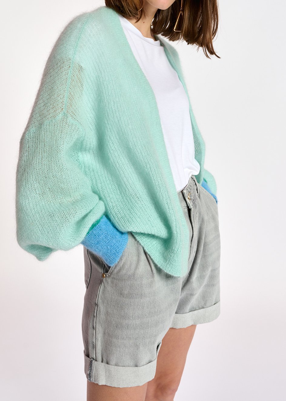 Short boyfriend en denim gris RE—SSENTIEL seconde main photo 6