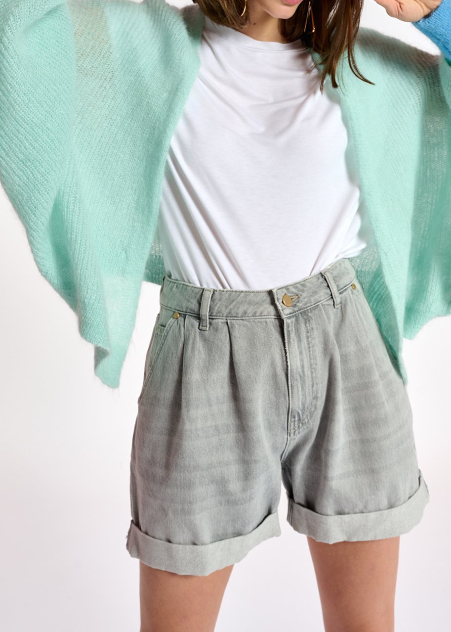 Short boyfriend en denim gris RE—SSENTIEL seconde main photo 7