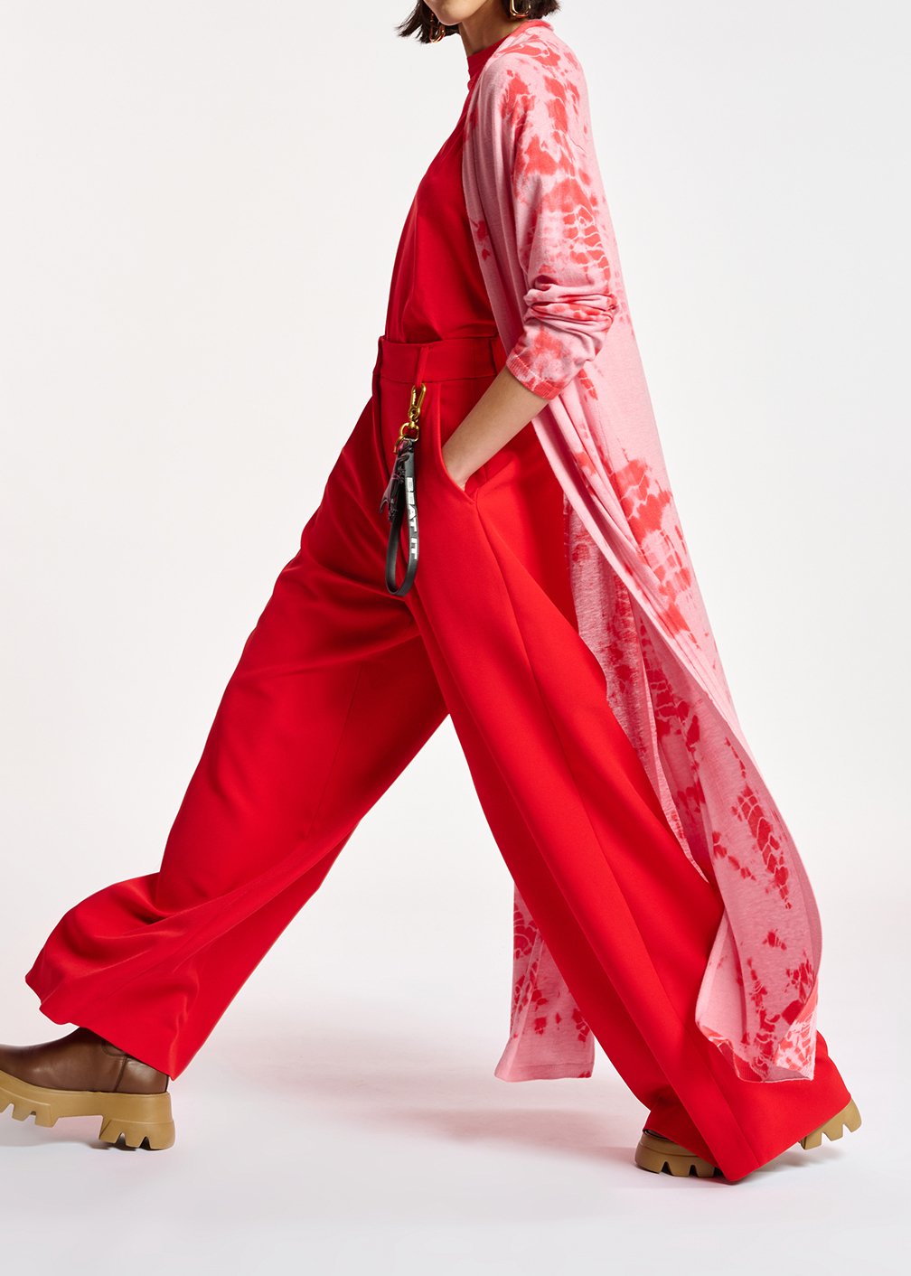Long cardigan tie-dye rose et rouge RE—SSENTIEL seconde main photo 4