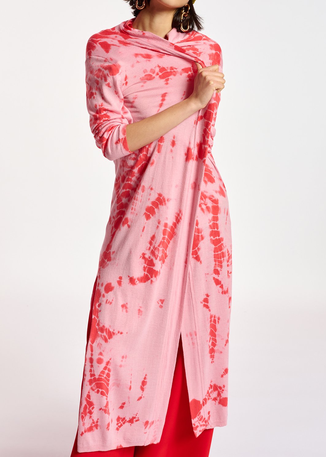 Long cardigan tie-dye rose et rouge RE—SSENTIEL seconde main photo 6