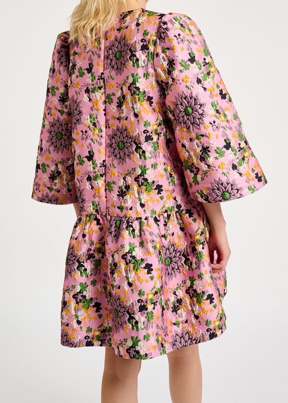 Mini-robe rose en jacquard fleuri RE—SSENTIEL seconde main photo 6