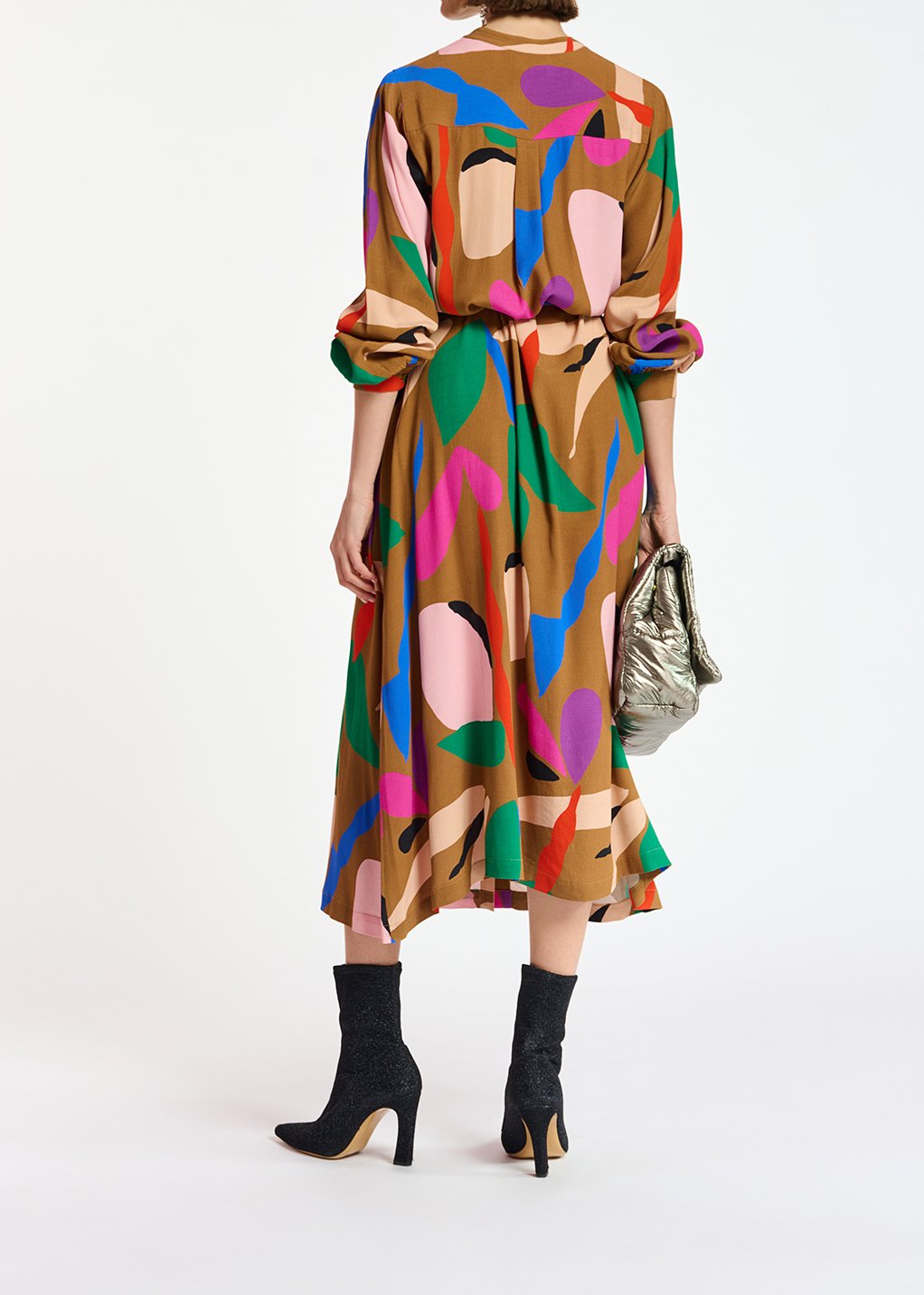 Camel graphic-print shirt dress RE—SSENTIEL second-hand photo 5