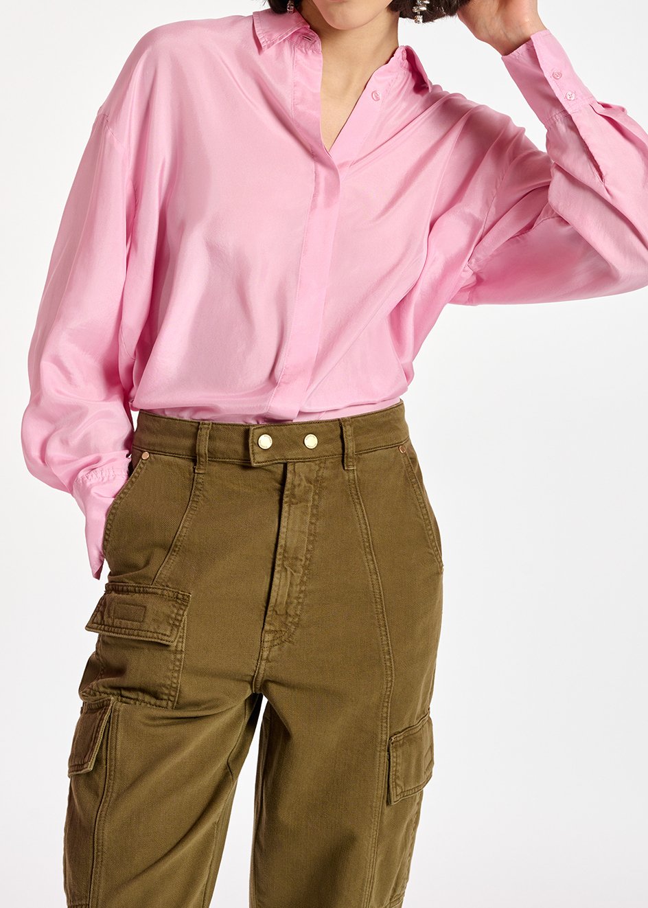 Lichtroze zijden blouse RE—SSENTIEL tweedehands photo 3