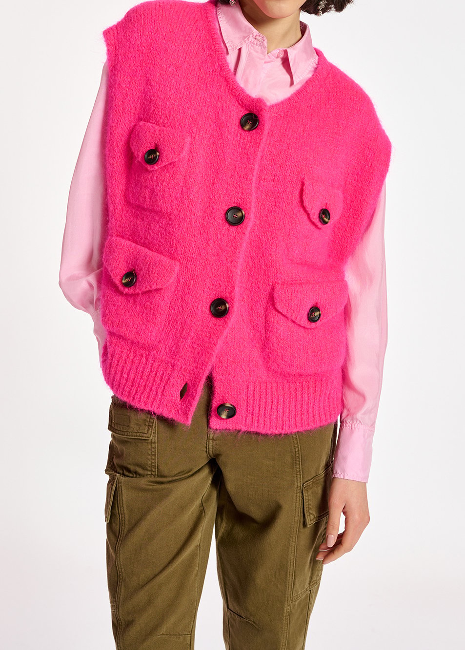 Lichtroze zijden blouse RE—SSENTIEL tweedehands photo 6