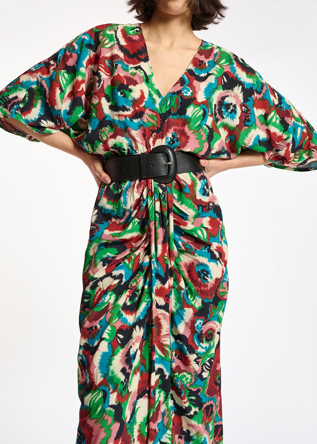 Robe kimono multicolore à  imprimé fleuri RE—SSENTIEL seconde main photo 4