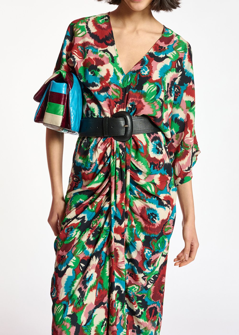 Robe kimono multicolore à  imprimé fleuri RE—SSENTIEL seconde main photo 5