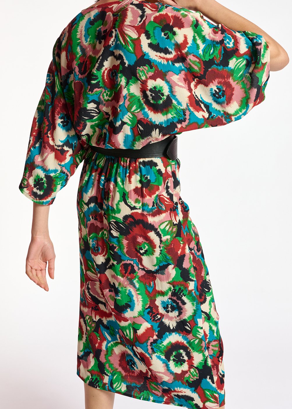 Robe kimono multicolore à  imprimé fleuri RE—SSENTIEL seconde main photo 6