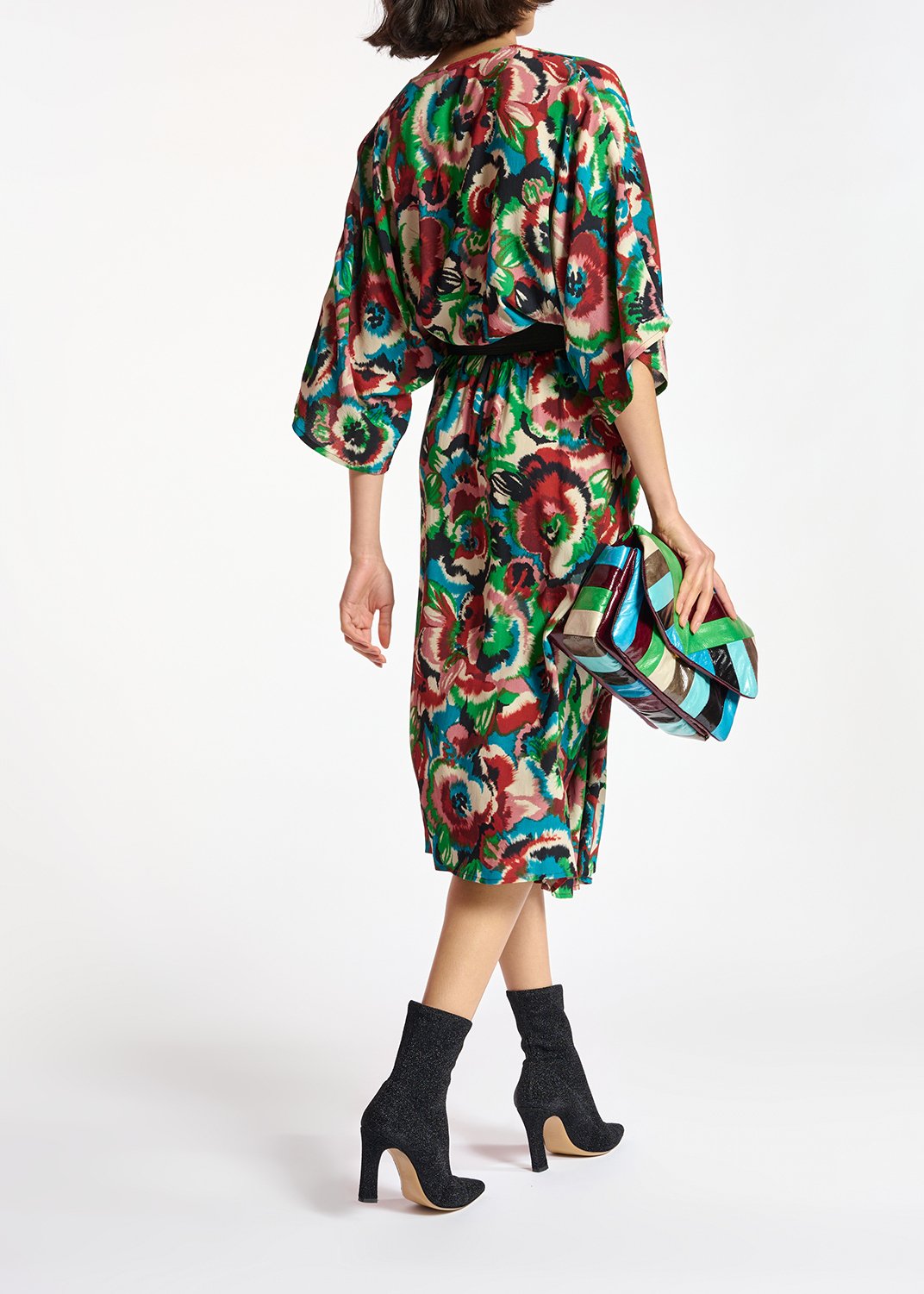 Robe kimono multicolore à  imprimé fleuri RE—SSENTIEL seconde main photo 7