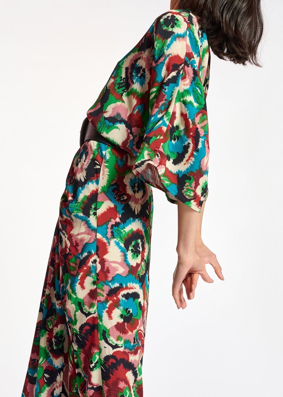 Robe kimono multicolore à  imprimé fleuri RE—SSENTIEL seconde main photo 8