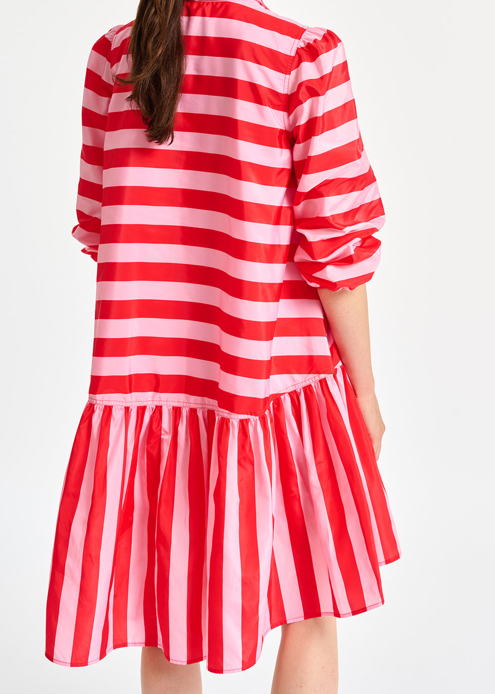 Mini robe oversize à  rayures rouges et roses RE—SSENTIEL seconde main photo 6