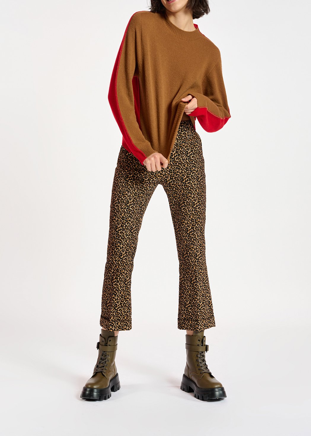 Pantalon évasé à  motif léopard RE—SSENTIEL seconde main photo 3